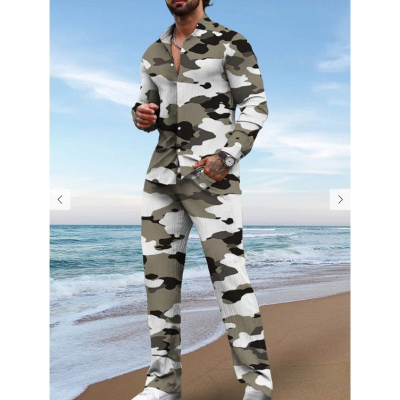 Chemise à manches longues costume décontracté
