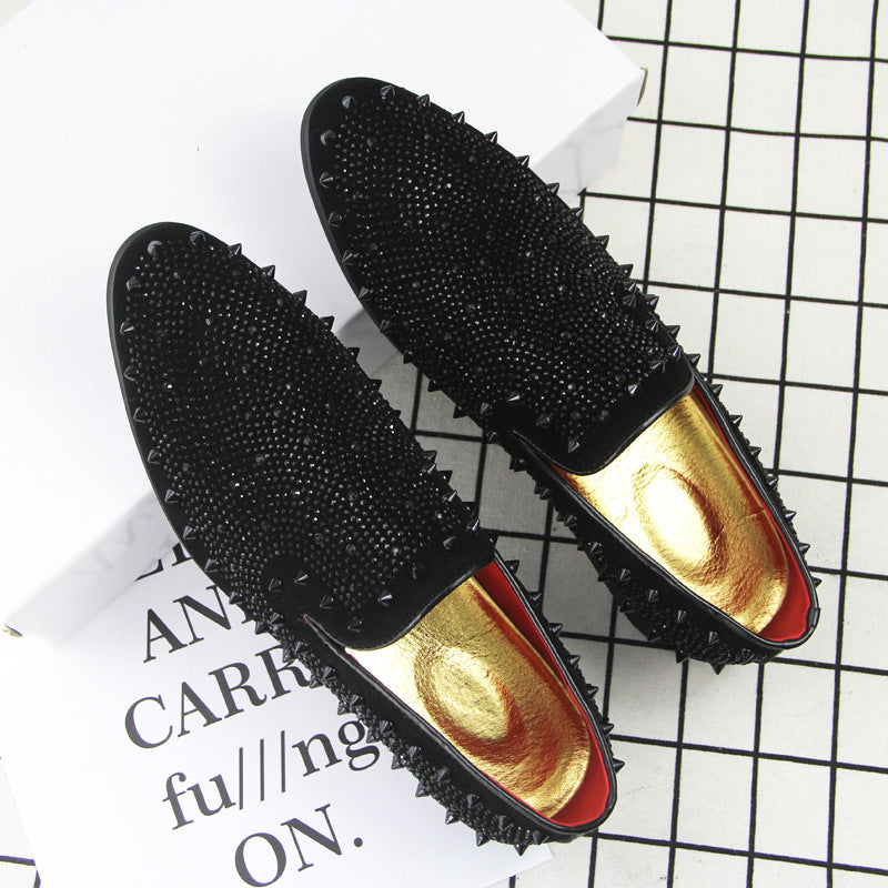 Mocassins à enfiler pour hommes ornés de strass