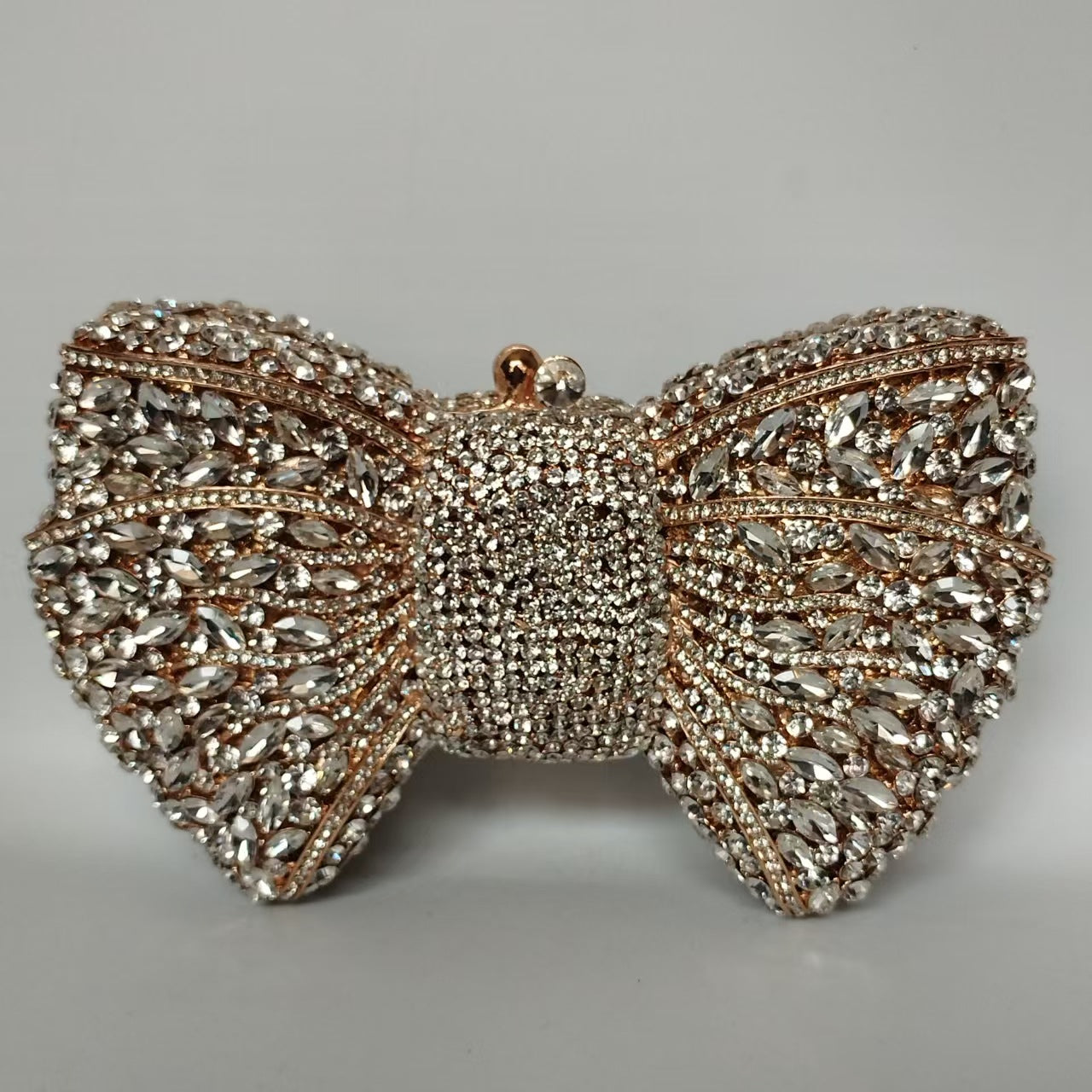 Sac de soirée à nœud en strass avec chaîne