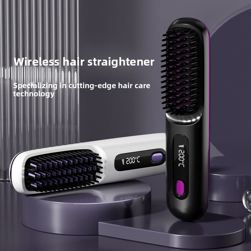 Peigne Lissant Rechargeable Sans Fil avec Écran LCD