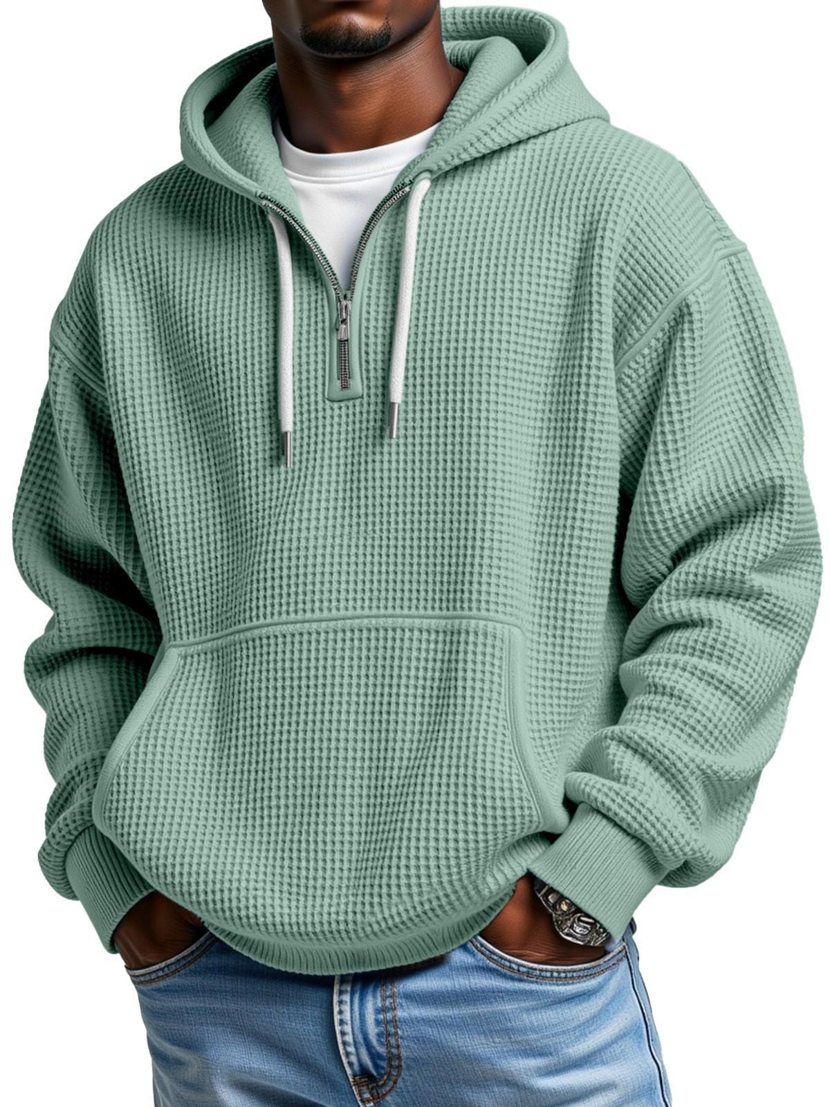 Sweat à capuche gaufré pour homme