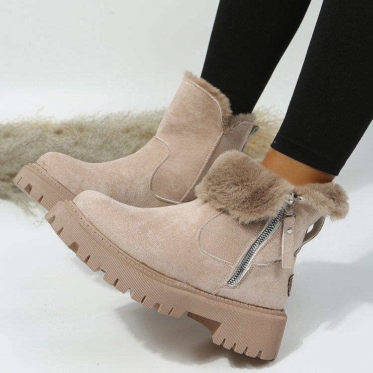 Bottes d'hiver en neige doublées en peluche