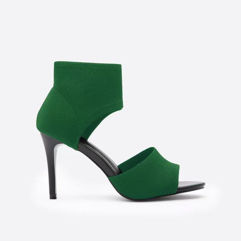 Sandales à talon fin pour femmes, style embrasse