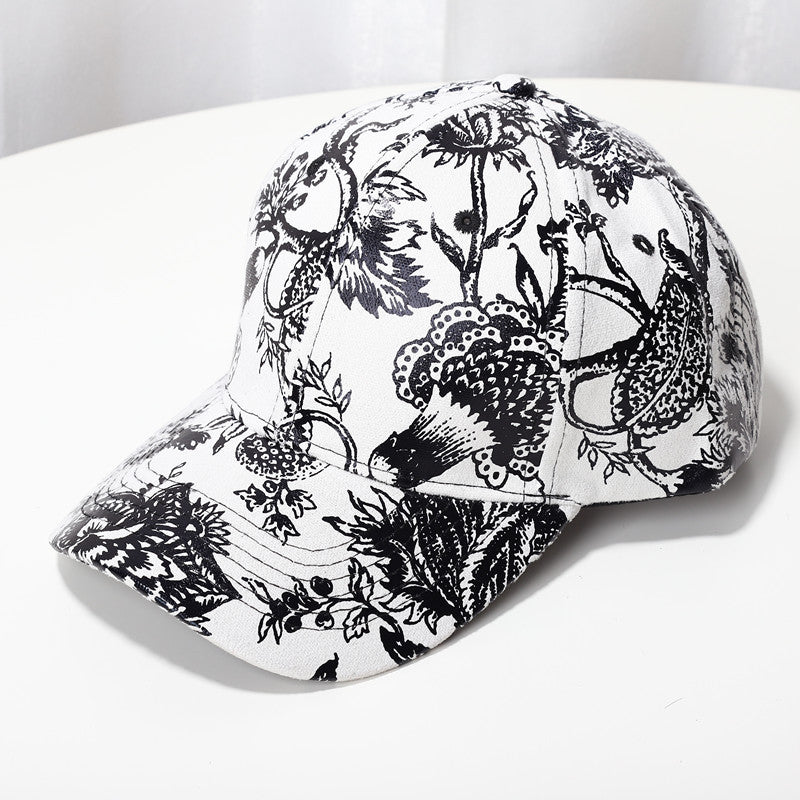 Retro Baseball Cap with Leopard Print