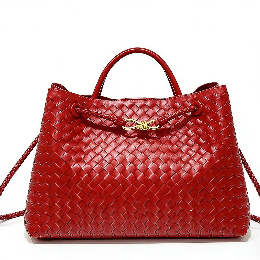Sac fourre-tout tissé avec boucle en corde métallique