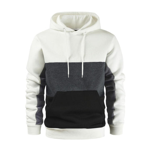 Sweat à capuche en polaire à blocs de couleur pour homme