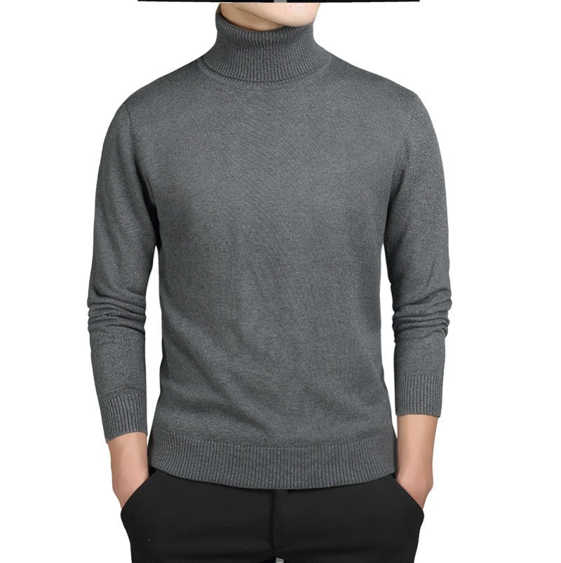 Pull à col roulé pour homme, coupe ajustée, modèle d'automne