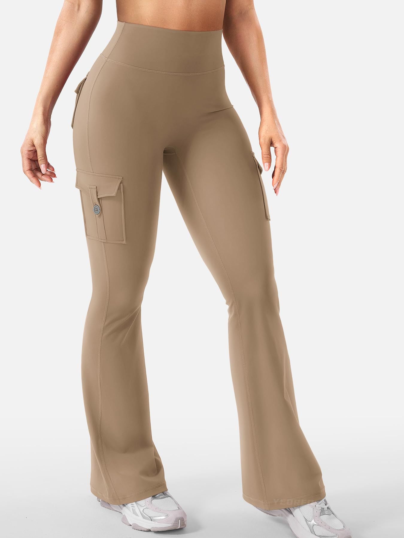 Leggings de sport évasés avec poches Pantalon de yoga taille haute