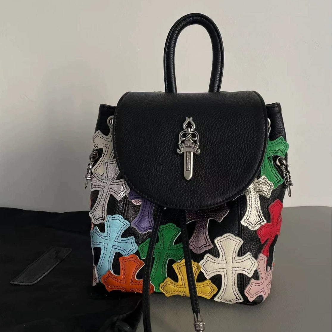 Sac bandoulière rétro aux motifs colorés
