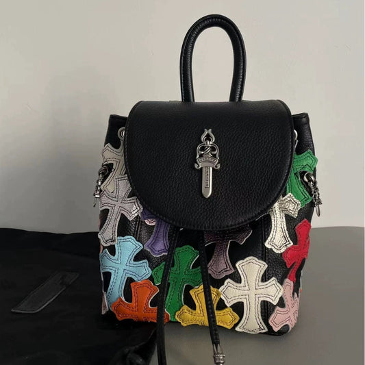 Sac bandoulière rétro aux motifs colorés