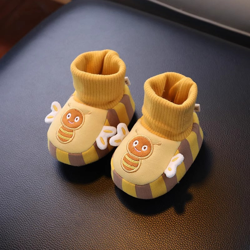 Chaussures pour bébé à semelle souple et doublure polaire
