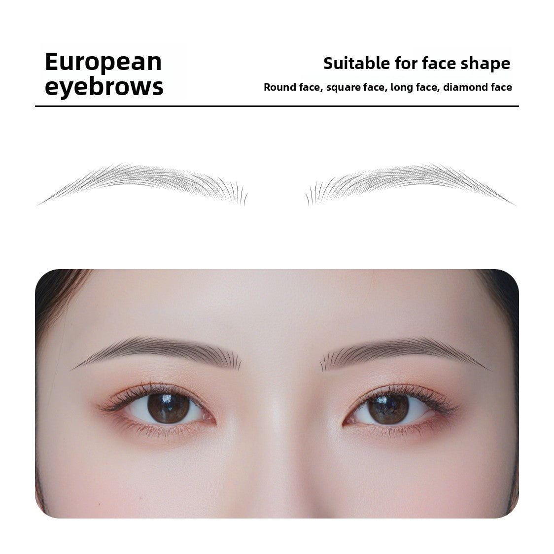 Professional Eyebrow Stamp Kit with Multiple Shapes