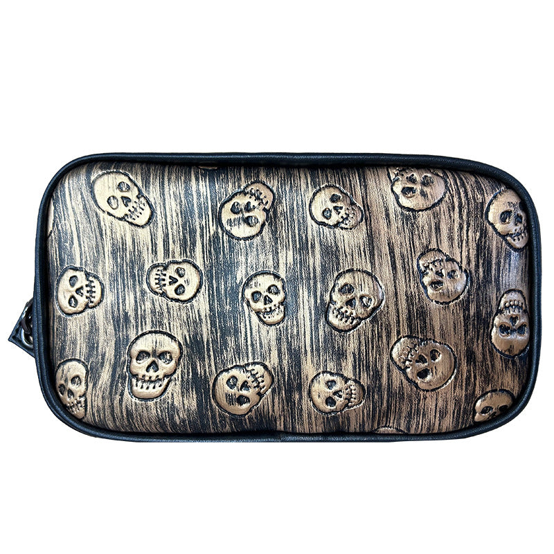 Sacoche de téléphone style punk pour homme avec emplacements pour cartes