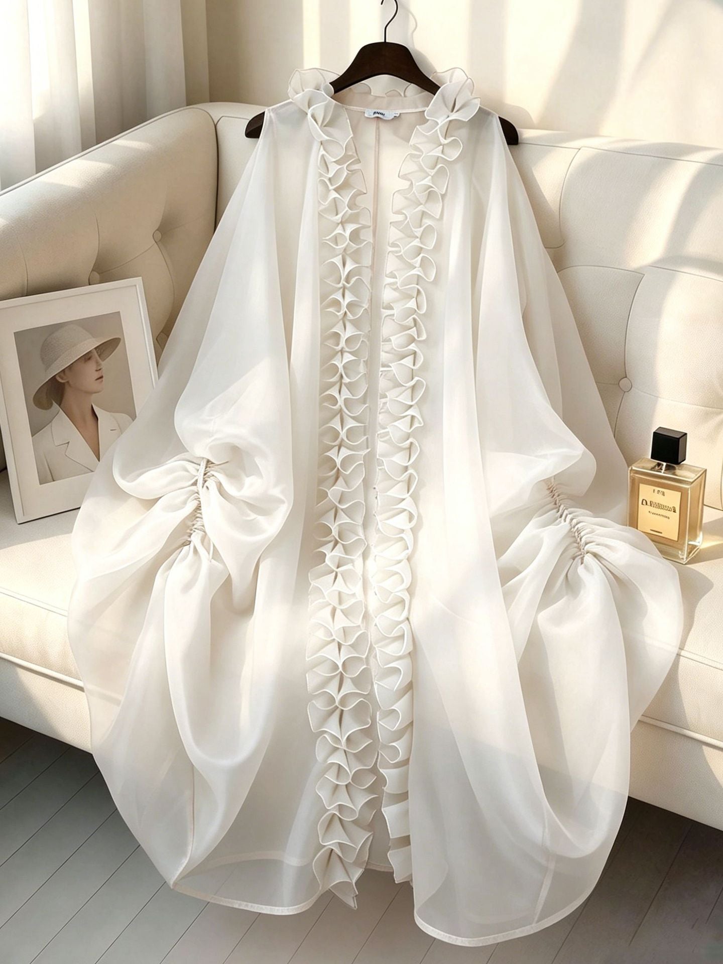 Habit :Ensemble deux pièces en dentelle plissée lâche