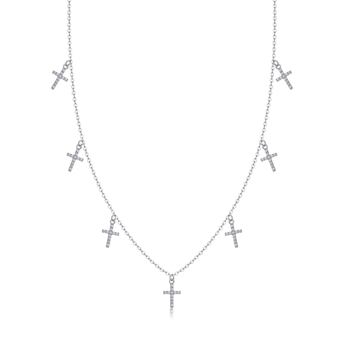 Collier pendentif géométrique en moissanite et argent sterling