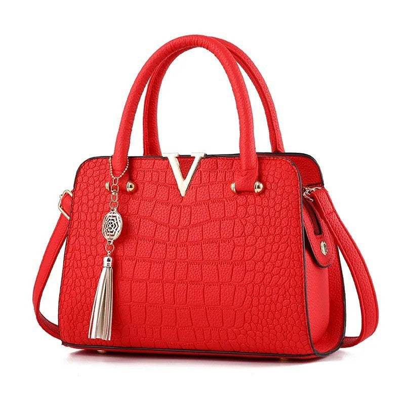 Sac à main en cuir PU à motif crocodile