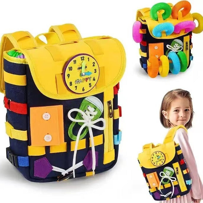 Sac à dos d'apprentissage avec panneau d'activités