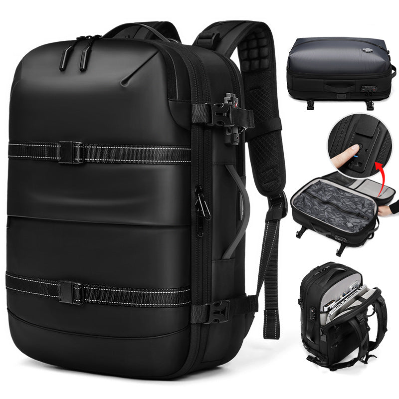 Nouveau sac à dos compressible par aspiration à une touche , sac de voyage compact haute capacité, sac à dos d'ordinateur pour les trajets quotidiens