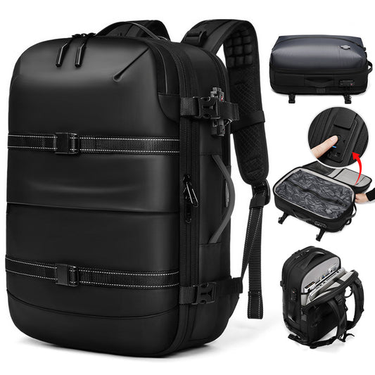 Nouveau sac à dos compressible par aspiration à une touche , sac de voyage compact haute capacité, sac à dos d'ordinateur pour les trajets quotidiens