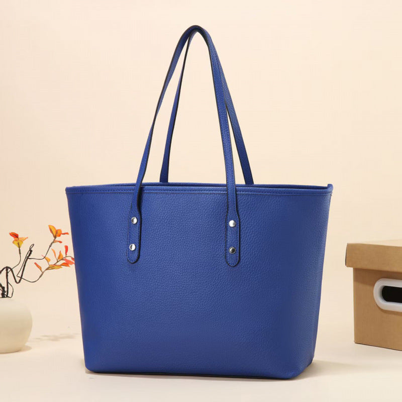 Sac cabas bandoulière en cuir PU pour femme