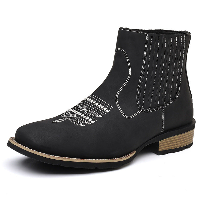 Bottes Chelsea pour hommes Chaussures décontractées en cuir à enfiler