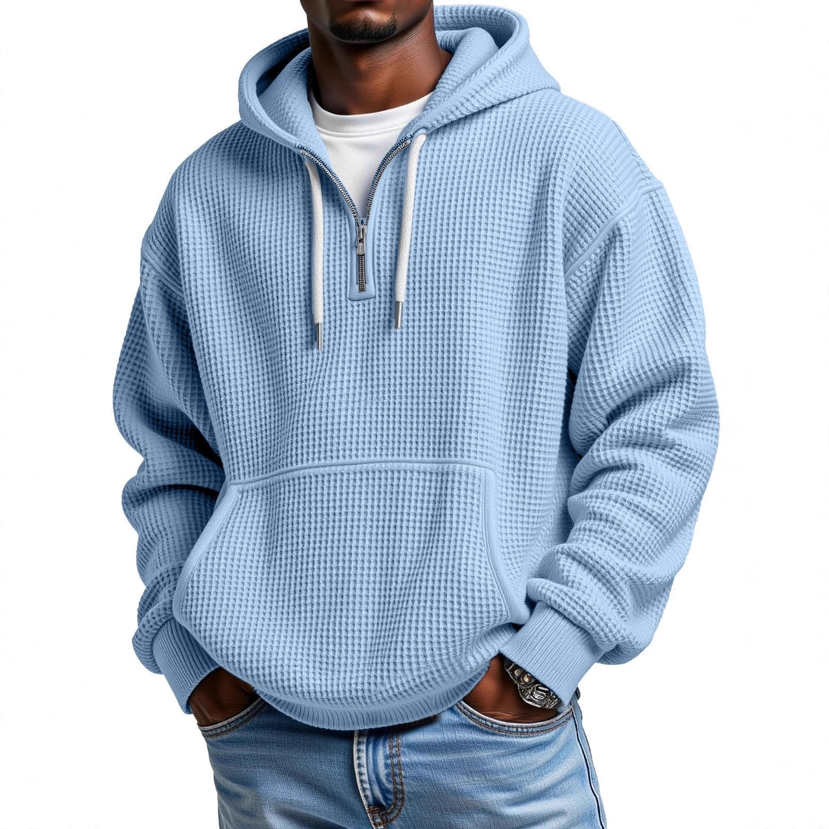 Sweat à capuche gaufré pour homme