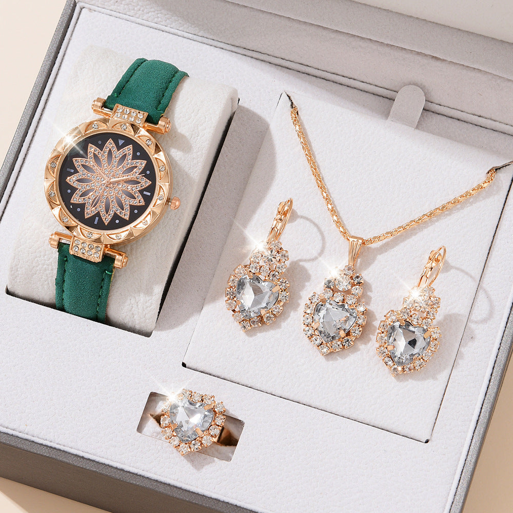 Montre pour femmes à la mode Ensemble Montre-bracelet décontractée à quartz