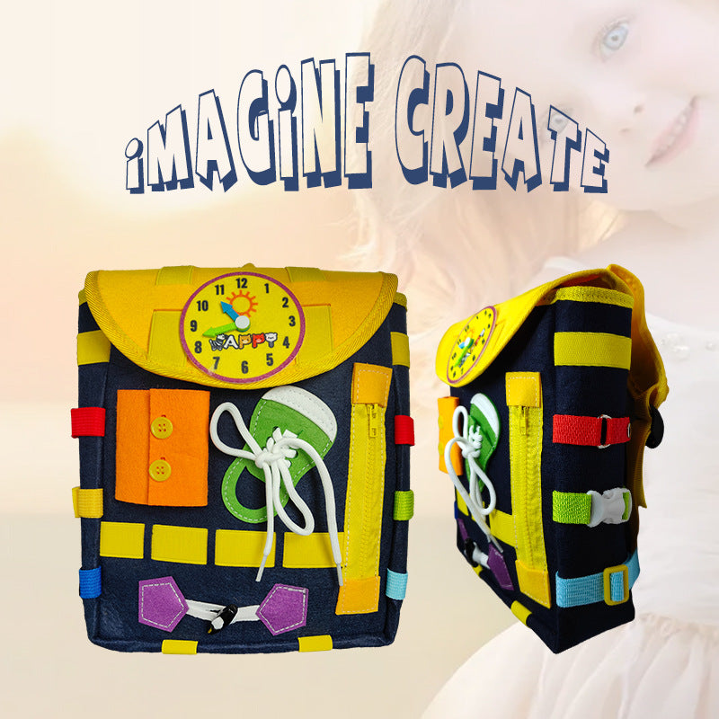 Sac à dos d'apprentissage avec panneau d'activités