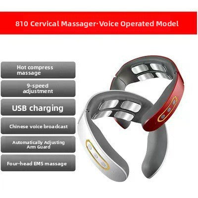 Appareil de massage cervical portable avec fonction chauffante et électrothérapie