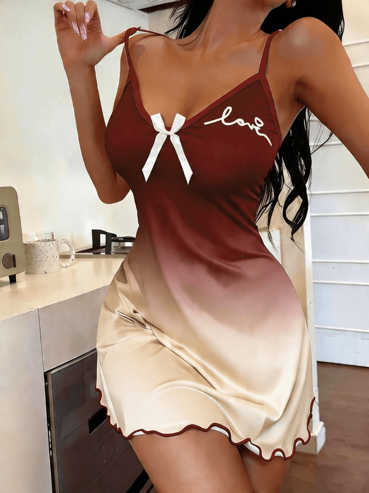 Nuisette camisole pour femme avec dégradé de couleurs