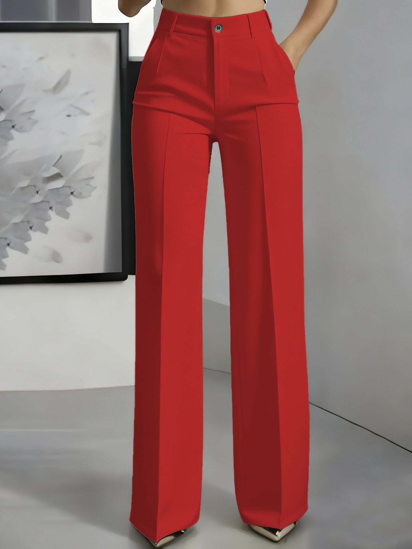 Pantalon droit taille haute