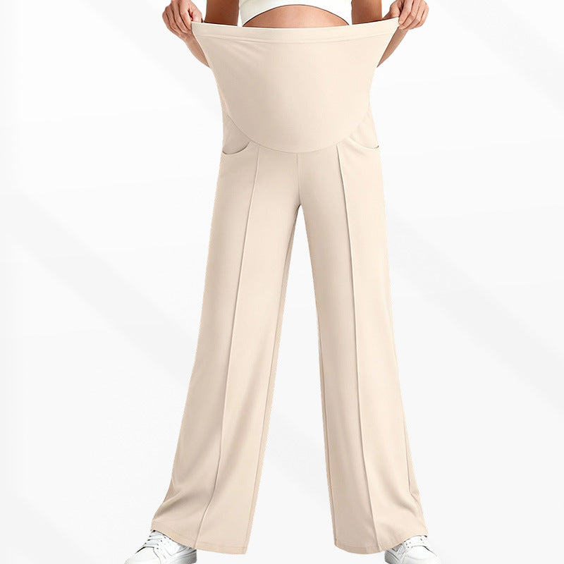 Pantalon de maternité taille haute à jambes larges