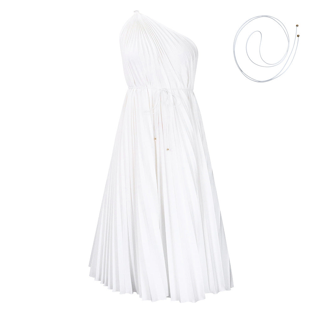 Habit :Robe plissée à épaules dénudées