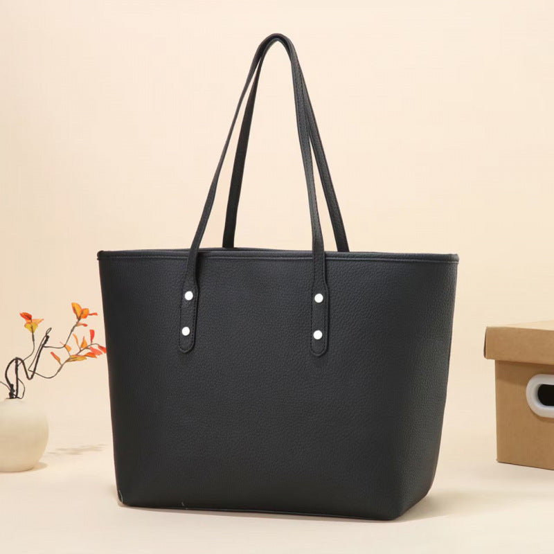 Sac cabas bandoulière en cuir PU pour femme