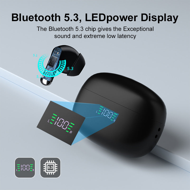 Écouteurs Bluetooth sans fil SP9X avec réduction de bruit et affichage numérique