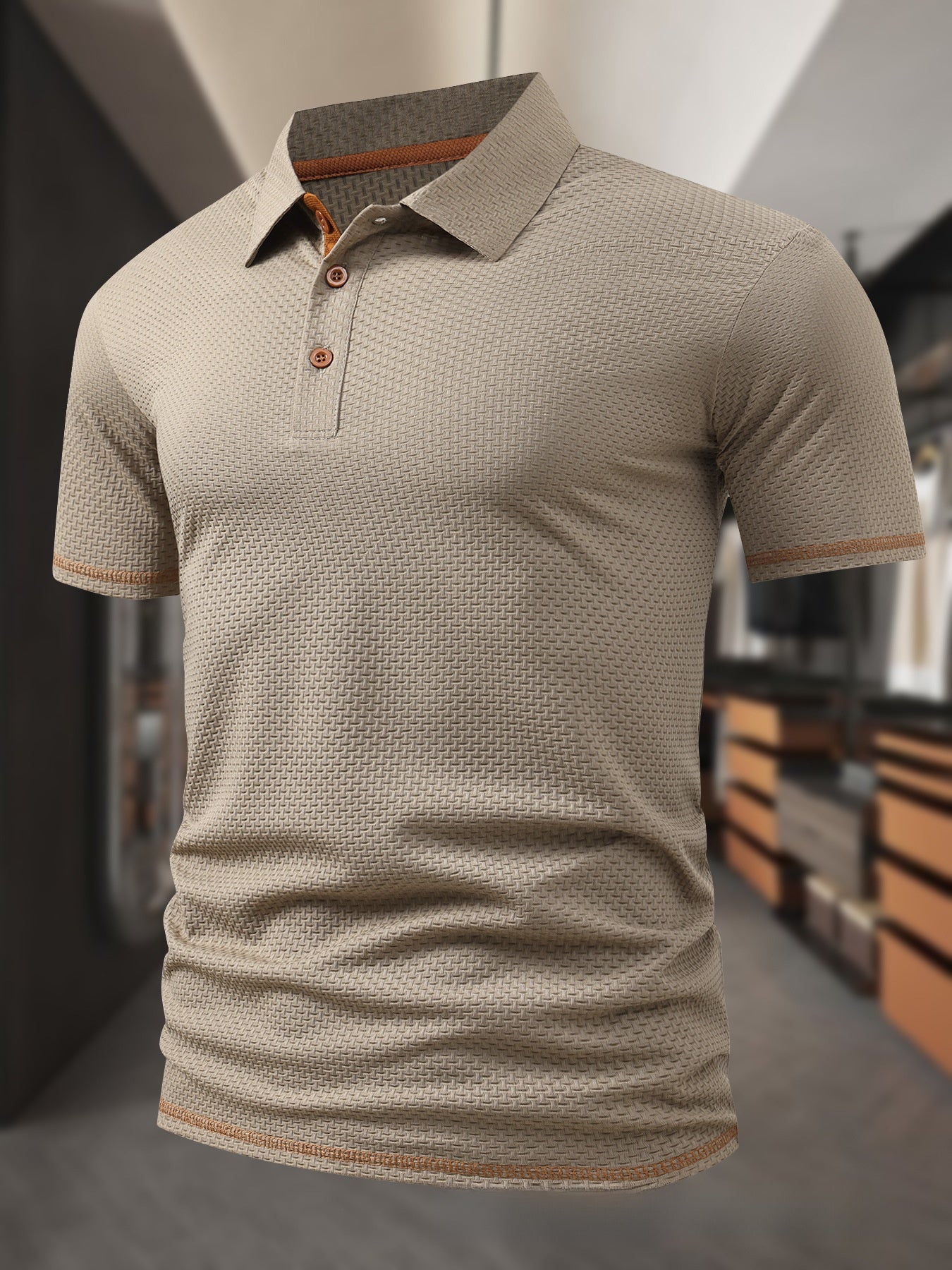 Polo homme en jacquard de soie glacée