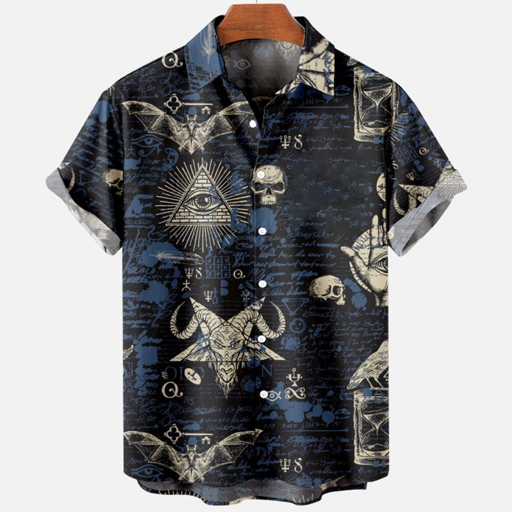 Chemise vintage pour homme à manches courtes