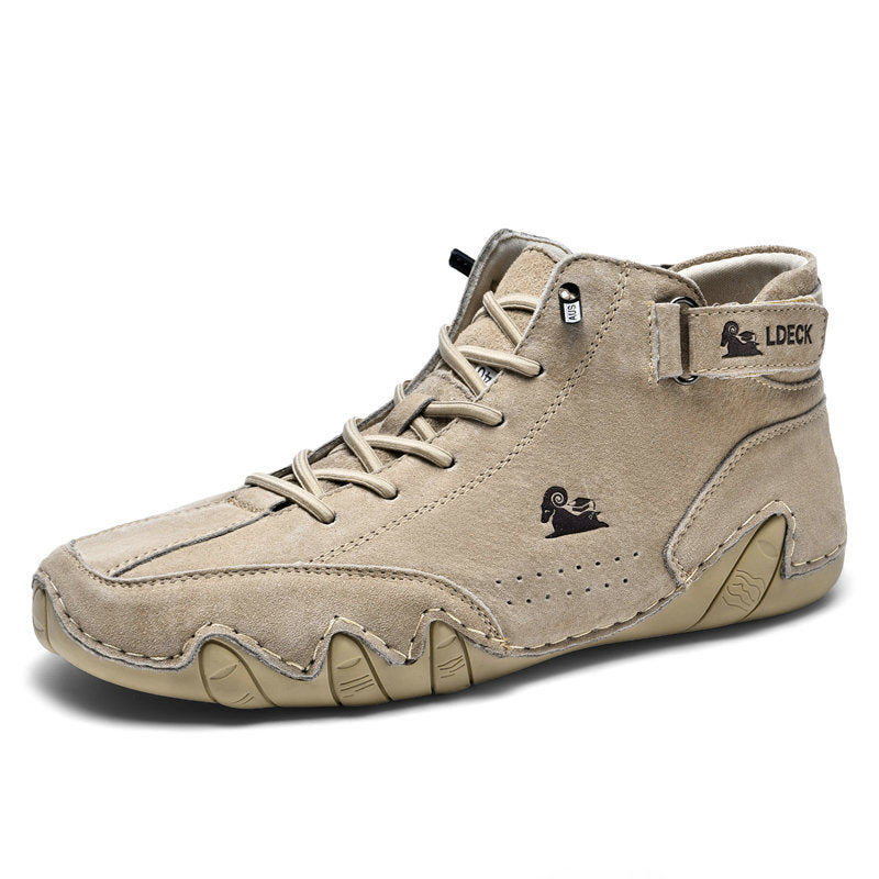 Bottes montantes unisexes en cuir véritable