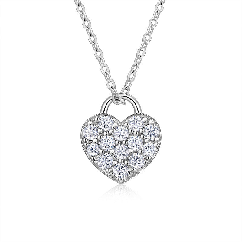 Collier pendentif géométrique en moissanite et argent sterling