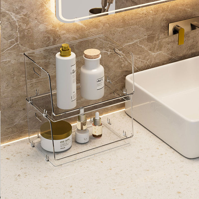 Boîte de rangement pour cosmétiques en surcapacité, boîte de rangement transparente pour bureau, boîte de rangement pour divers articles, boîte de rangement pour produits de soin de la peau et masques
