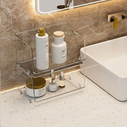 Boîte de rangement pour cosmétiques en surcapacité, boîte de rangement transparente pour bureau, boîte de rangement pour divers articles, boîte de rangement pour produits de soin de la peau et masques