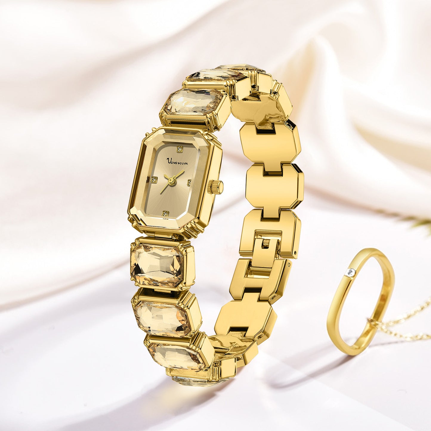 Montre pour femme en quartz à cadran carré