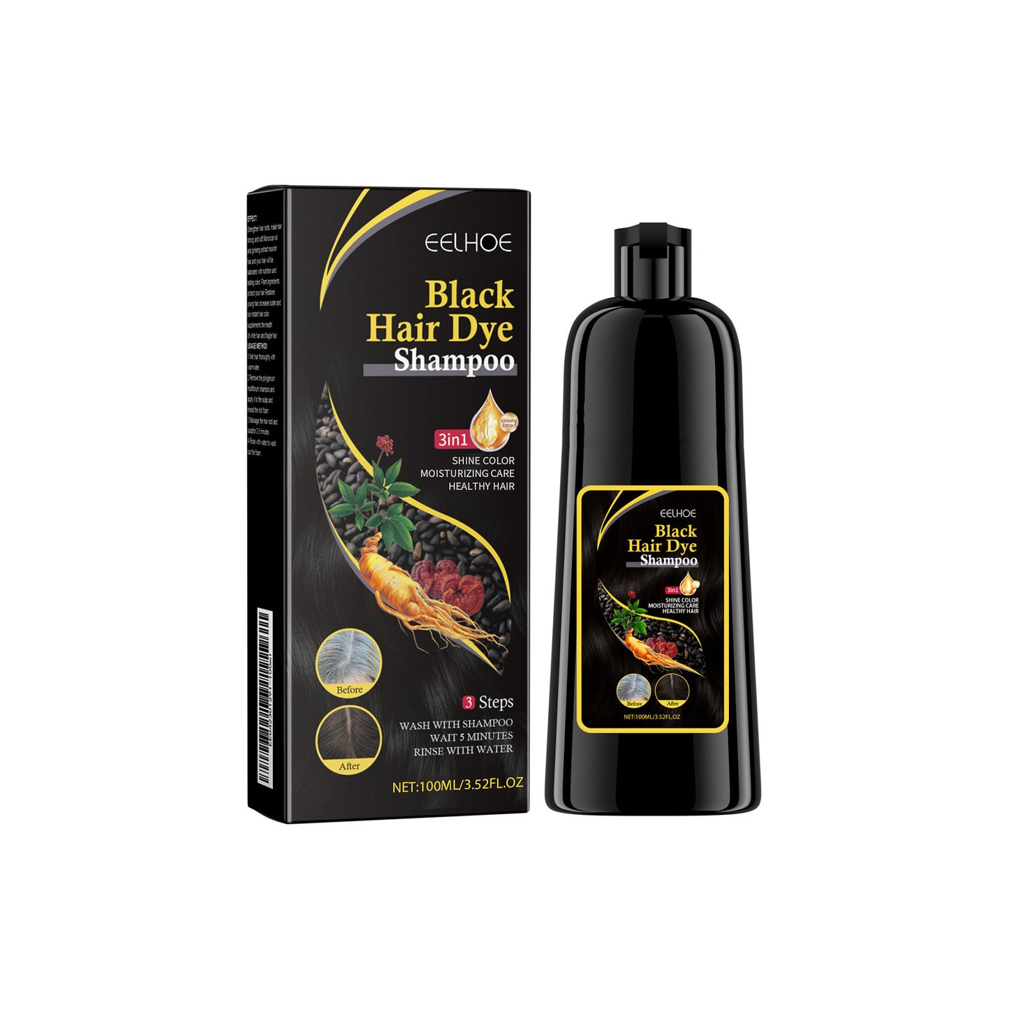 Shampooing pour cheveux noirs Eelhoe