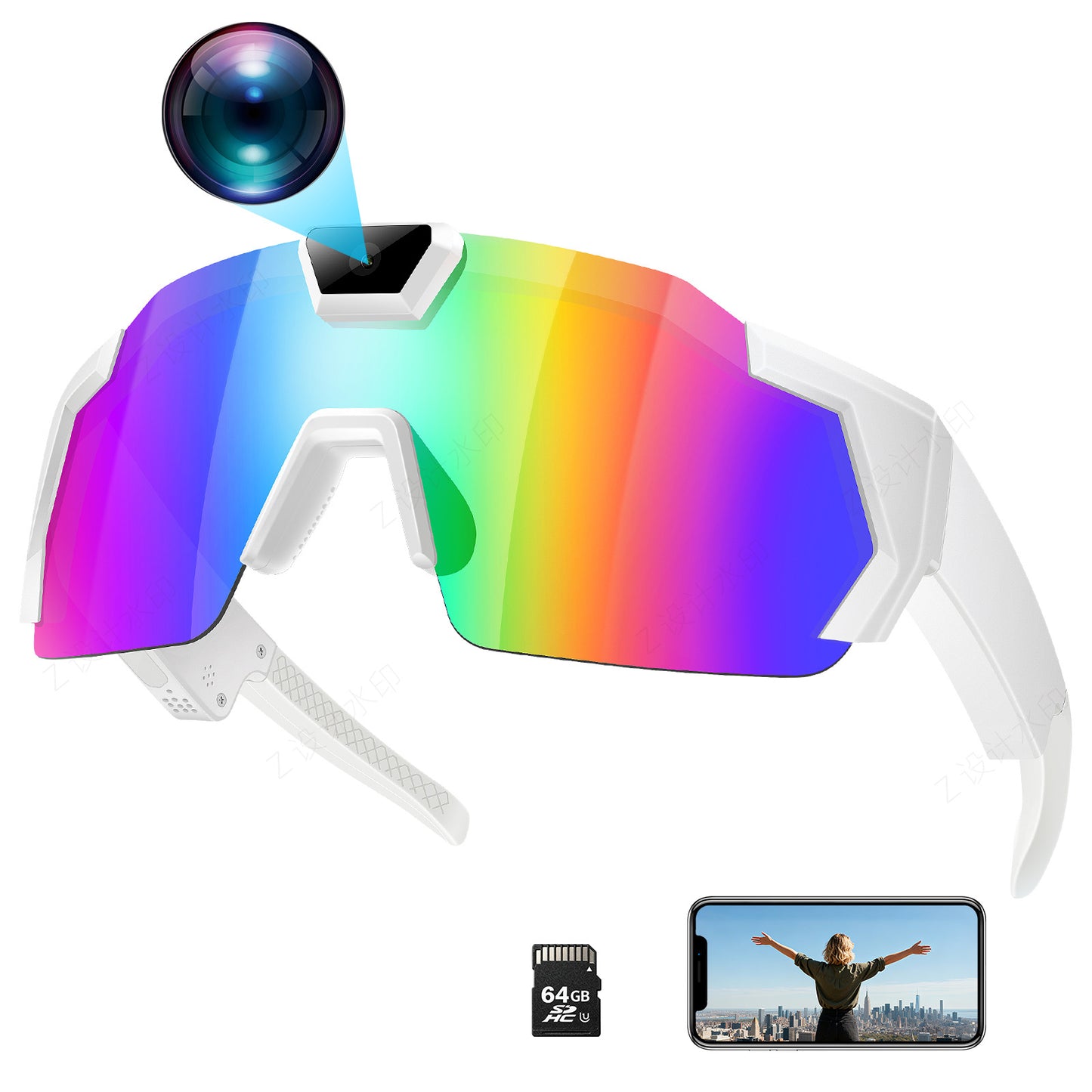 Lunettes de soleil avec caméra pour le cyclisme