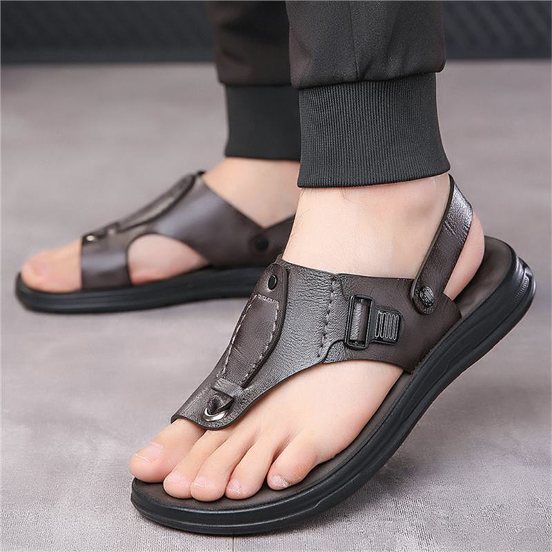 Sandales en cuir pour hommes Chaussures décontractées de plage