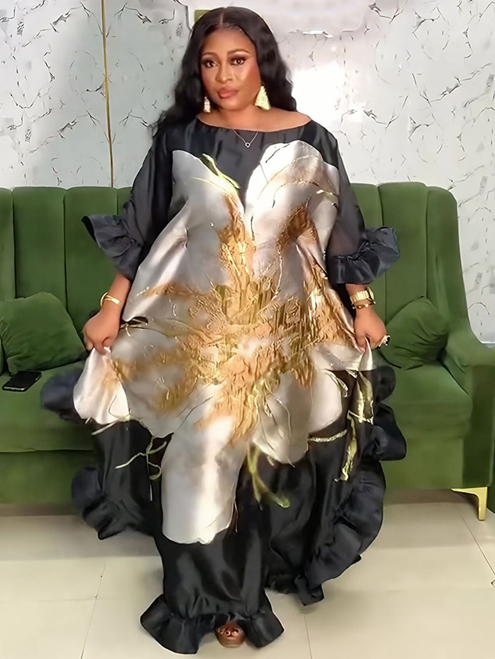 Habit :Robe en organza à imprimé floral