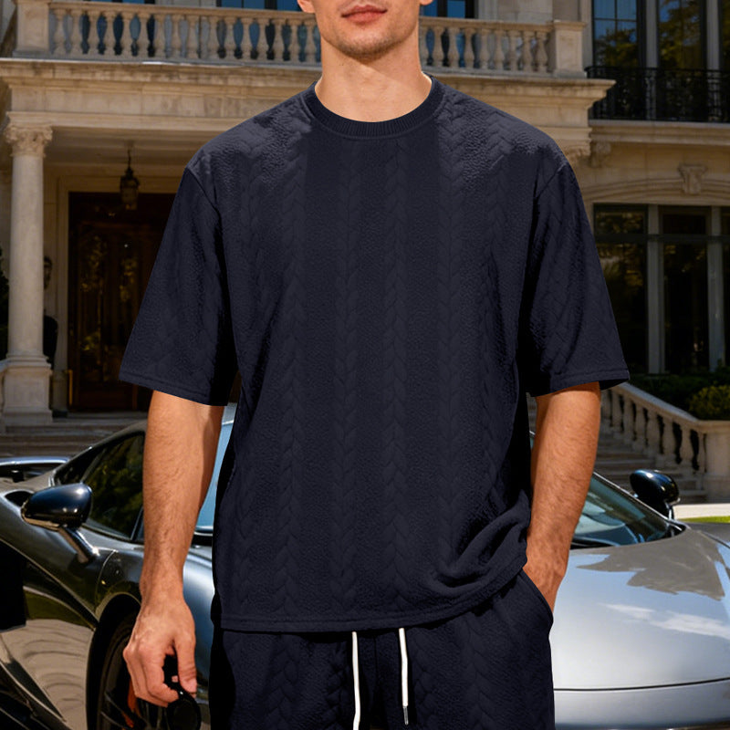 T-shirt en maille jacquard lourd