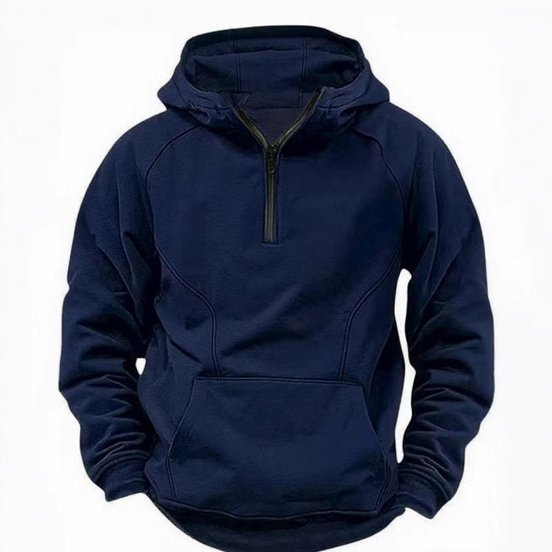 Veste rétro à capuche et fermeture éclair pour homme