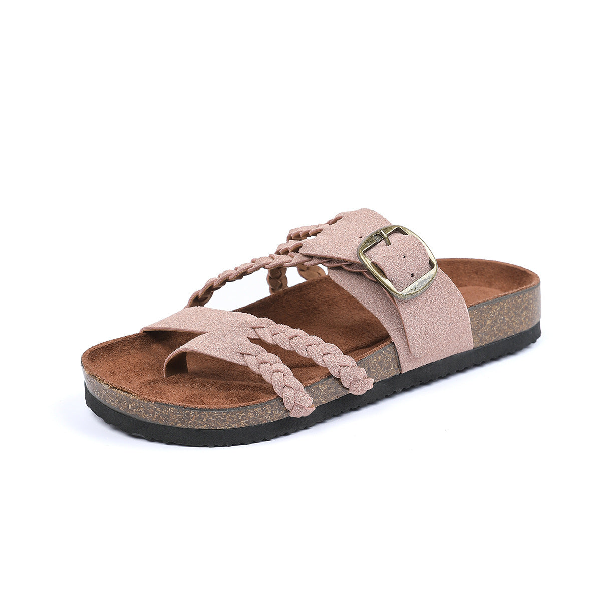 Sandales tissées à boucle réglable avec semelles en daim