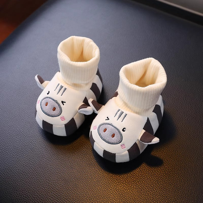 Chaussures pour bébé à semelle souple et doublure polaire